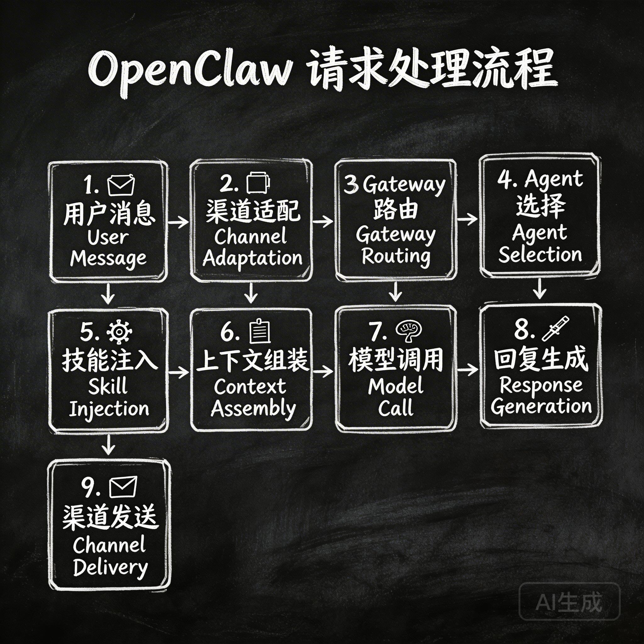 OpenClaw 请求处理流程图