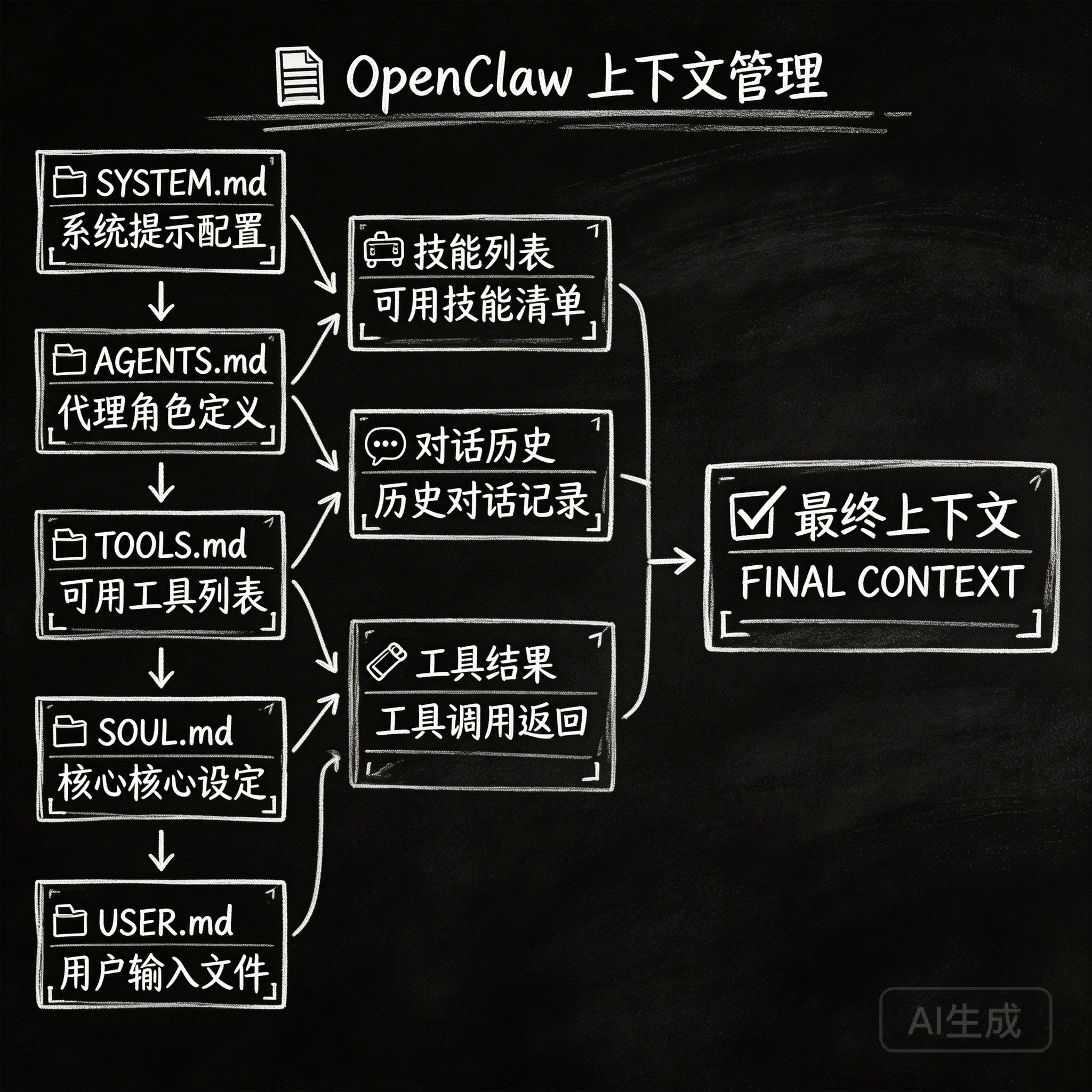 OpenClaw 上下文管理图